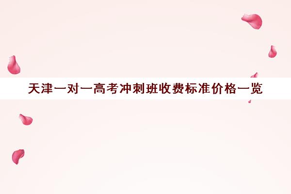 天津一对一高考冲刺班收费标准价格一览(天津一对一辅导价格表)
