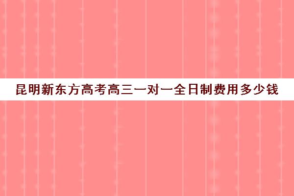 昆明新东方高考高三一对一全日制费用多少钱(昆明高考培训机构哪家强)