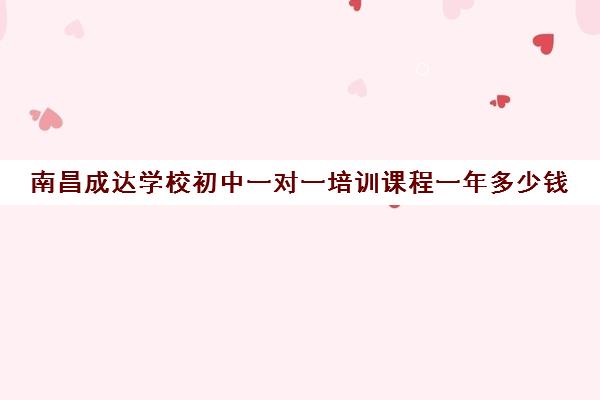 南昌成达学校初中一对一培训课程一年多少钱（sat一对一培训价格）
