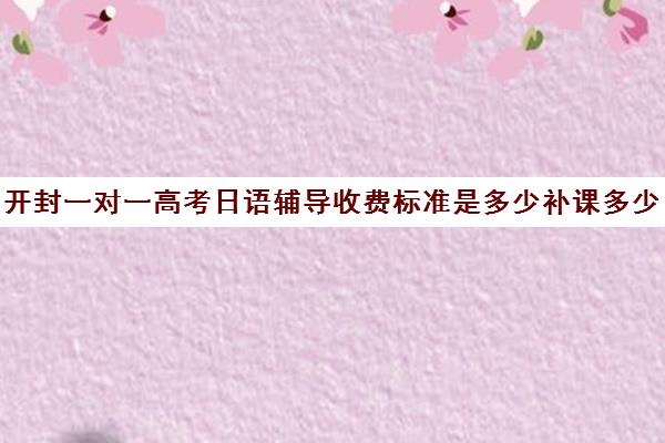 开封一对一高考日语辅导收费标准是多少补课多少钱一小时(高中补课一对一收费标准)