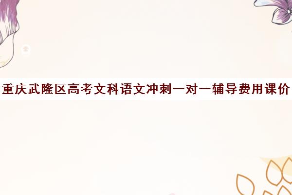 重庆武隆区高考文科语文冲刺一对一辅导费用课价格多少钱(重庆补课机构哪个好)