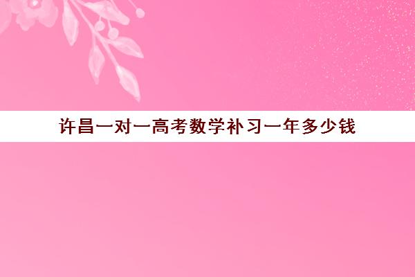 许昌一对一高考数学补习一年多少钱