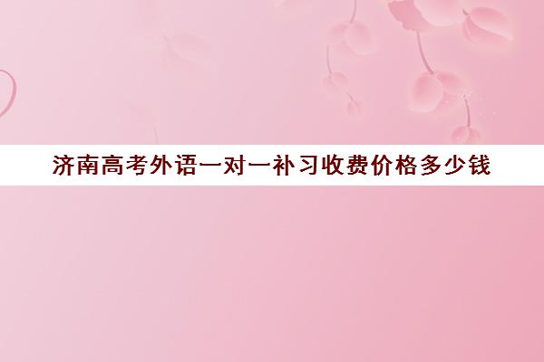 济南高考外语一对一补习收费价格多少钱