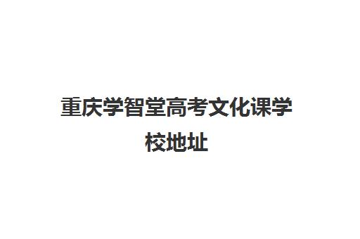 重庆学智堂高考文化课学校地址(重庆职高高考班可以考哪些大学)