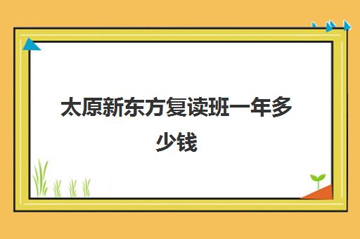 太原新东方复读班一年多少钱(新东方高考复读班价格)