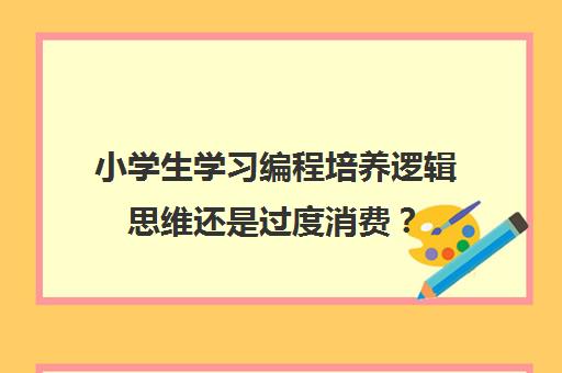 小学生学习编程培养逻辑思维还是过度消费？