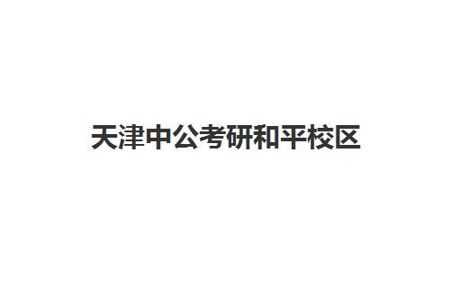 天津中公考研和平校区(天津考研机构推荐)