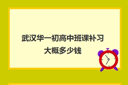 武汉华一初高中班课补习大概多少钱