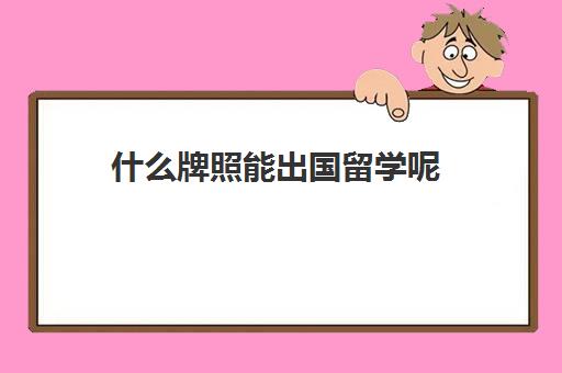 什么牌照能出国留学呢(出国要办什么证)