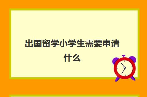 出国留学小学生需要申请什么(一般什么时候申请留学)