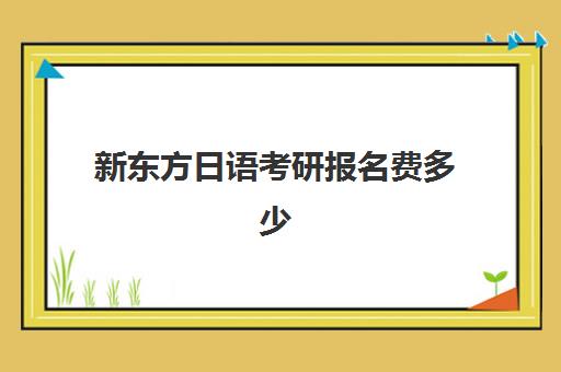 新东方日语考研报名费多少(考研日语可以去上什么培训班)