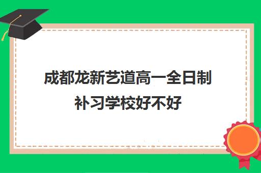 成都龙新艺道高一全日制补习学校好不好