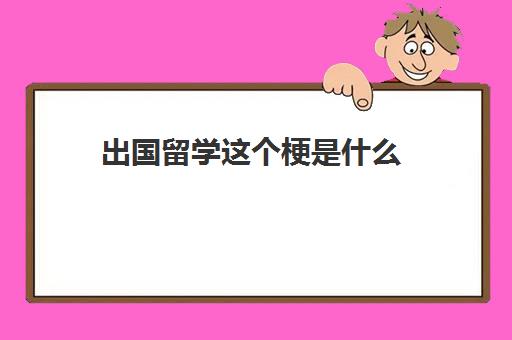 出国留学这个梗是什么(出国留学为了啥)