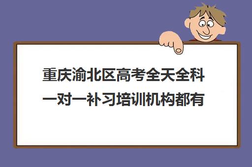 重庆渝北区高考全天全科一对一补习培训机构都有哪些