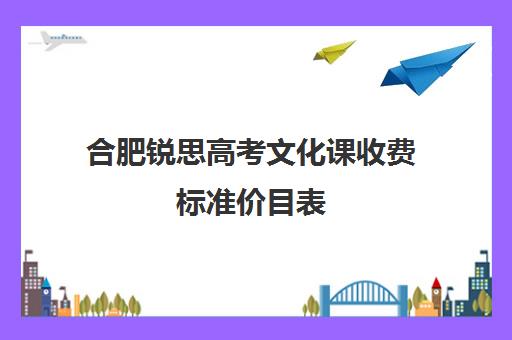 合肥锐思高考文化课收费标准价目表(合肥高中补课机构哪个好排名)