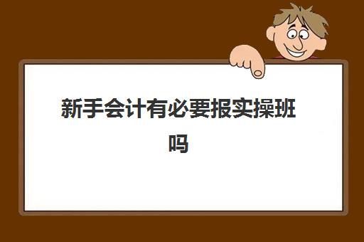 新手会计有必要报实操班吗(零基础报会计培训班有用吗)