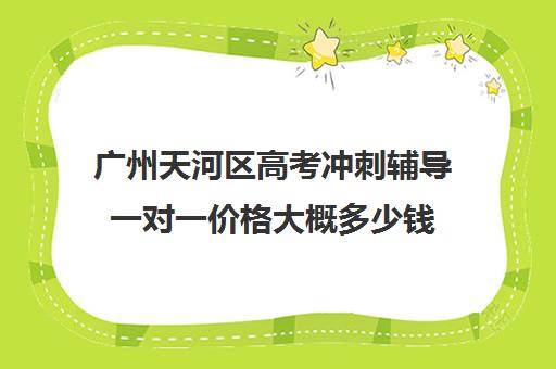 广州天河区高考冲刺辅导一对一价格大概多少钱(广州高中补课机构排名)