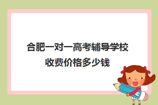 合肥一对一高考辅导学校收费价格多少钱(合肥比较出名高中辅导班)