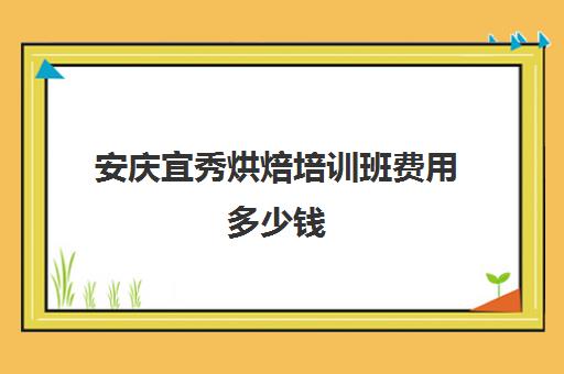 安庆宜秀烘焙培训班费用多少钱(安庆哪个教育机构好)