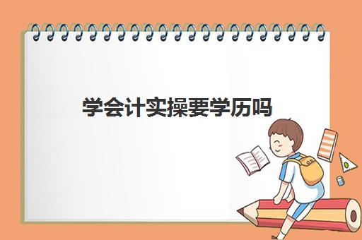 学会计实操要学历吗(靠会计证需要学历吗)