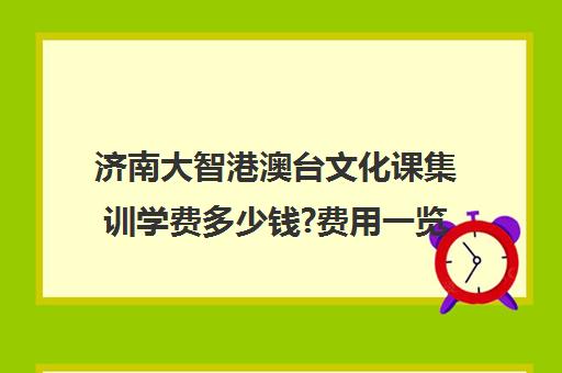 济南大智港澳台文化课集训学费多少钱?费用一览表(港澳台招生简章)