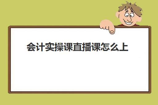 会计实操课直播课怎么上(网上会计初级教学视频)