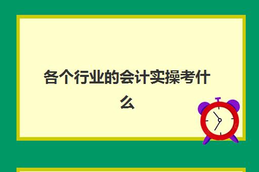 各个行业的会计实操考什么(会计职业入门需要哪些基本专业技能)