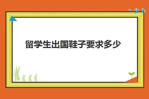 留学生出国鞋子要求多少(出国留学需要什么条件)