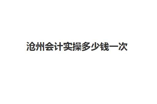 沧州会计实操多少钱一次(沧州恒企会计培训怎么样)