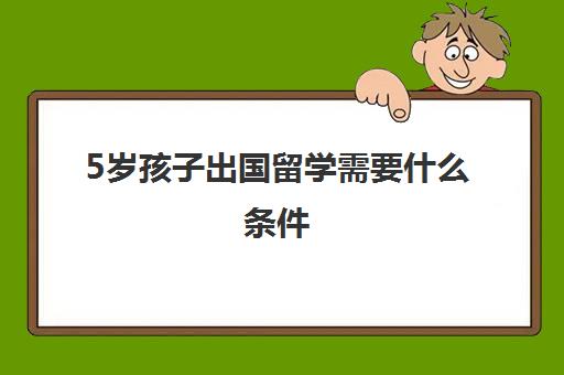 5岁孩子出国留学需要什么条件(3岁小朋友出国需要什么手续)