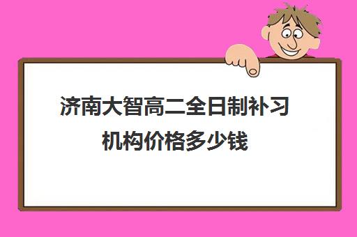 济南大智高二全日制补习机构价格多少钱