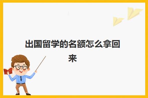 出国留学的名额怎么拿回来(20万能出国留学吗)