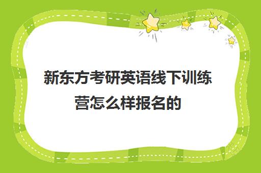 新东方考研英语线下训练营怎么样报名的(考研新东方还是文都好)