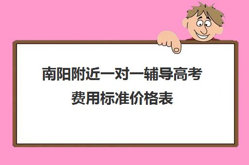 南阳附近一对一辅导高考费用标准价格表(高三辅导一对一多少钱)