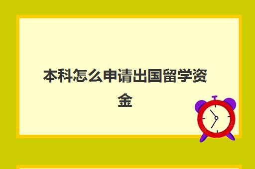 本科怎么申请出国留学资金(没钱如何出国留学)