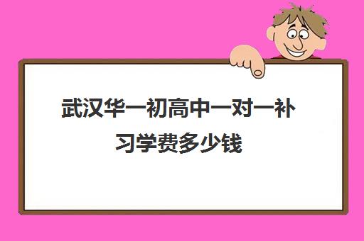 武汉华一初高中一对一补习学费多少钱