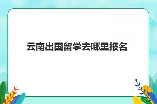 云南出国留学去哪里报名(云南财经大学出国留学)