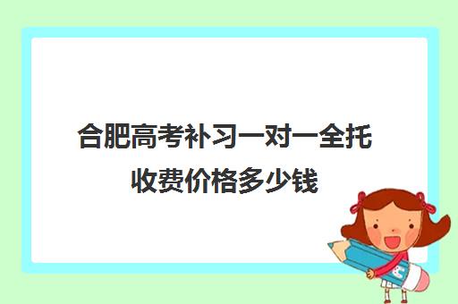 合肥高考补习一对一全托收费价格多少钱