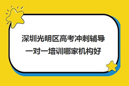 深圳光明区高考冲刺辅导一对一培训哪家机构好(深圳高中补课机构排名)