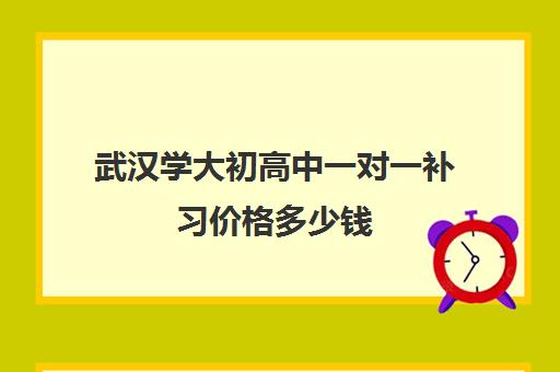 武汉学大初高中一对一补习价格多少钱