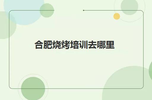 合肥烧烤培训去哪里(合肥有哪些好点小吃培训的地方)