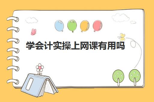 学会计实操上网课有用吗(网上学会计哪个平台好)