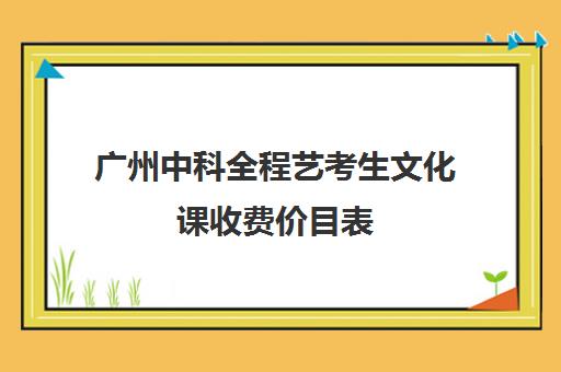 广州中科全程艺考生文化课收费价目表(广州数字媒体专业学校有哪些)