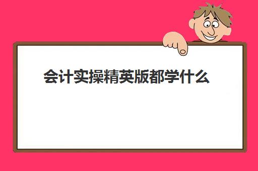 会计实操精英版都学什么(零基础会计入门课程)