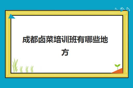 成都卤菜培训班有哪些地方(卤菜培训班哪里最正宗)