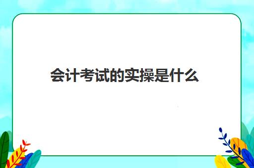 会计考试的实操是什么(会计基本实务是什么)