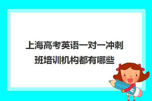 上海高考英语一对一冲刺班培训机构都有哪些(上海比较好的补课机构)