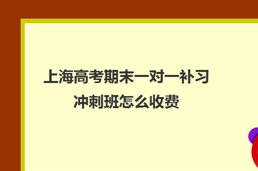 上海高考期末一对一补习冲刺班怎么收费