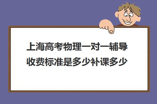 上海高考物理一对一辅导收费标准是多少补课多少钱一小时(高中物理一对一辅导价格表)