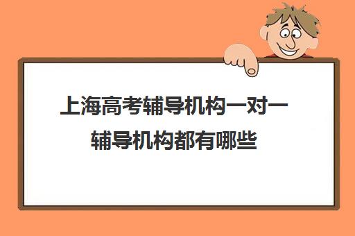 上海高考辅导机构一对一辅导机构都有哪些(一对一辅导收费)